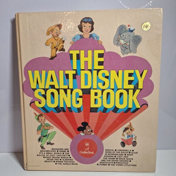 Golden Press Other - The Walt Disney Song Large Book Vintage 1971 Piano Vocal Golden Bright Colors